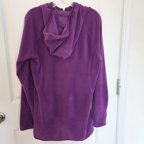 Columbia Benton Springs Purple Long Fleece Hooded Jacket Women's Large L EUC - Picture 2 of 8